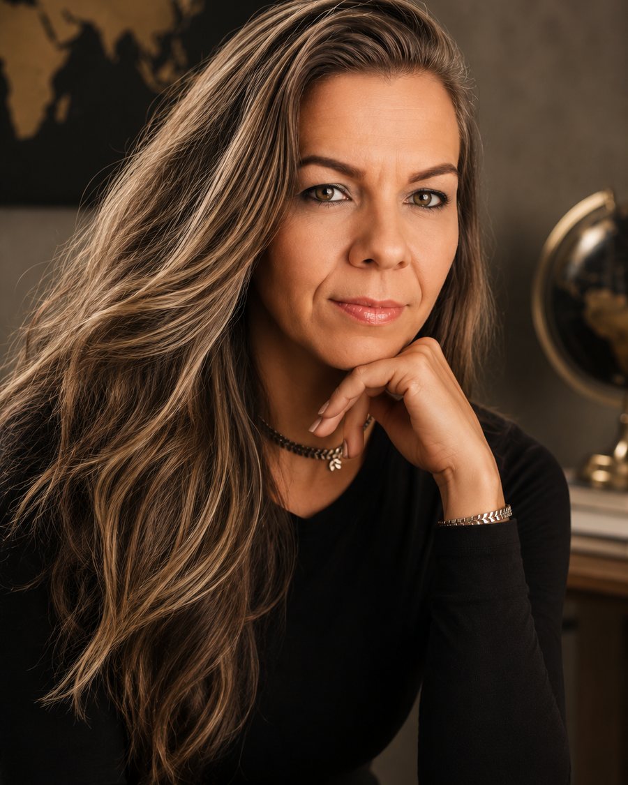Aline Rocha, consultora de viagens, em seu ambiente de trabalho